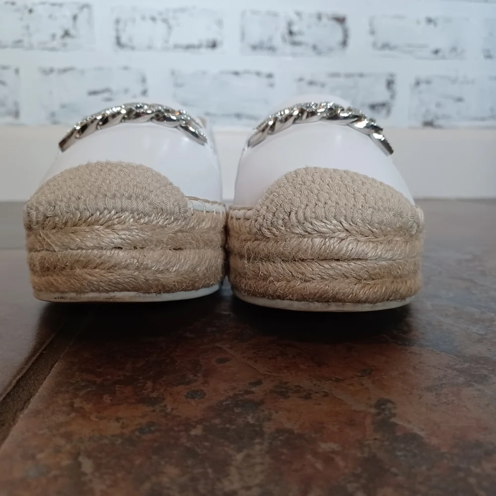 Karl Lagerfeld white leather